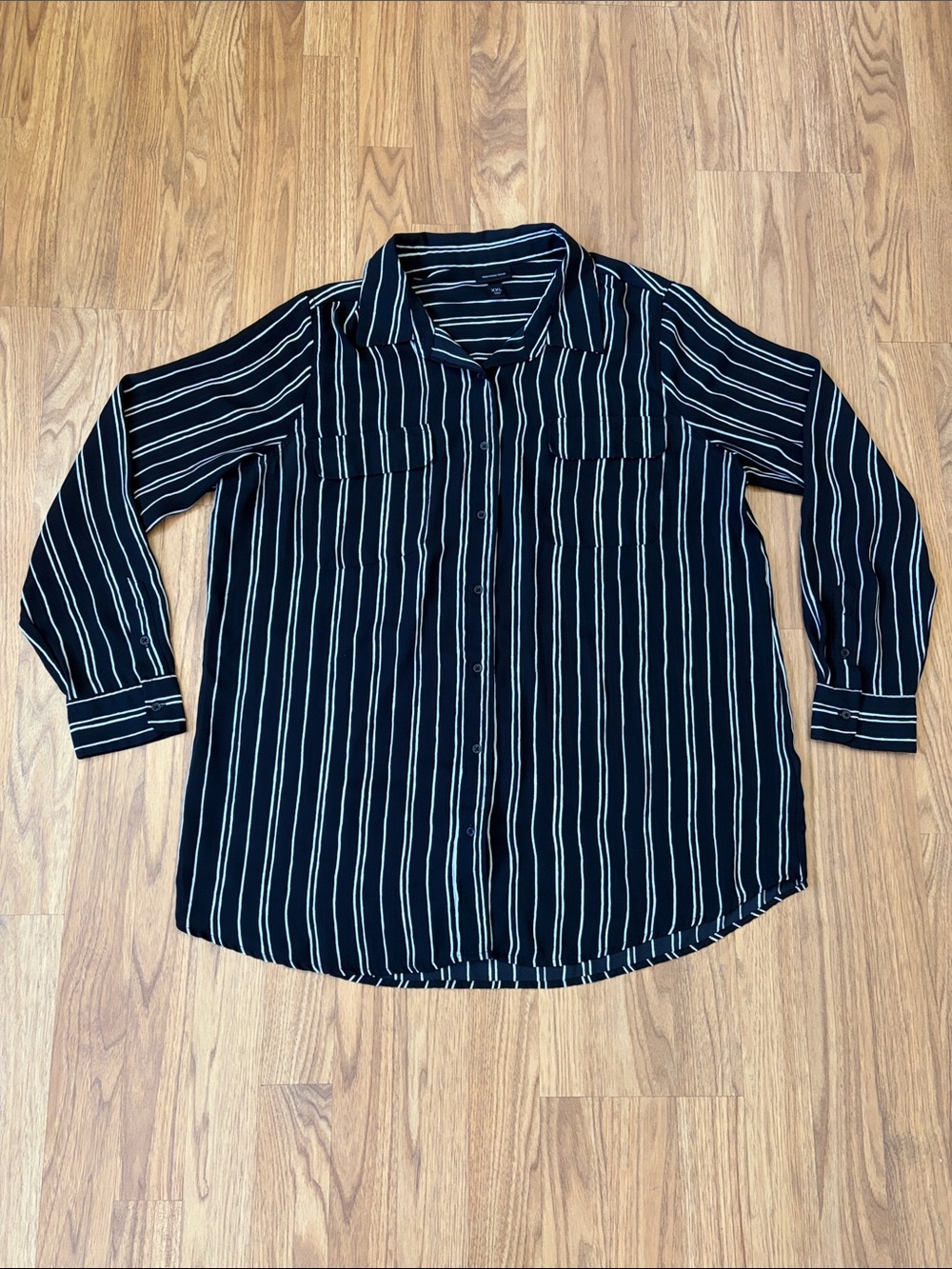 Who What Wear Blouse Shirt Vertical Stripes Size XXL